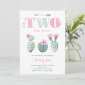 彼女は女の子のための二番目の野生の誕生日の招待状 招待状 (スタンド正面)