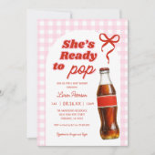 彼女は女の子ソーダベビーポップ・アートのシャワーの準備ができている 招待状 (正面)