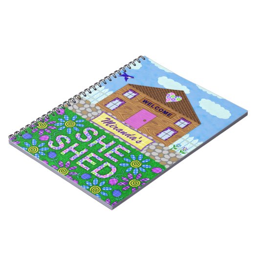 彼女は女性の洞窟の庭小屋のパーソナライズな名前を取除きました ノートブック (左側)