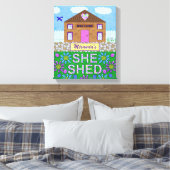 彼女は女性の洞窟ガーデンハット名を流パーソナライズされたした キャンバスプリント (インサイチュ (寝室))