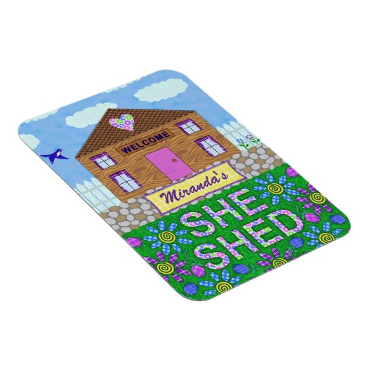 彼女は女性の洞窟ガーデンハット名を流パーソナライズされたした マグネット (右側)