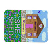 彼女は女性の洞窟ガーデンハット名を流パーソナライズされたした マグネット (横)