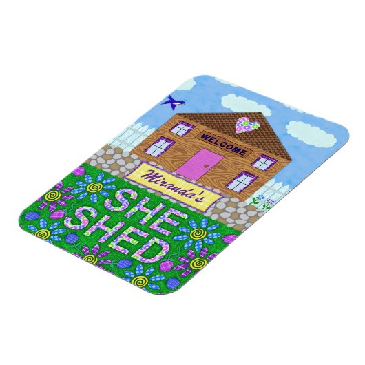 彼女は女性の洞窟ガーデンハット名を流パーソナライズされたした マグネット (左側)