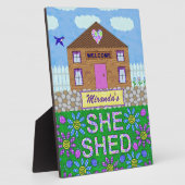 彼女は女性洞窟ガーデンハット名前をカスタムする フォトプラーク (側面)