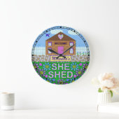 彼女は女性洞窟名前をカスタムするガーデンハットを流した ラージ壁時計 (ホーム)