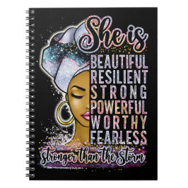 彼女は女王ブラックメラニン女性の茶色の肌 ノートブック