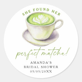 彼女は完璧な抹茶ブライダルシャワーを見つけた ラウンドシール