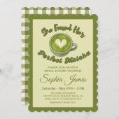 彼女は完璧な抹茶ブライダルシャワーを見つけた 招待状 (正面/裏面)