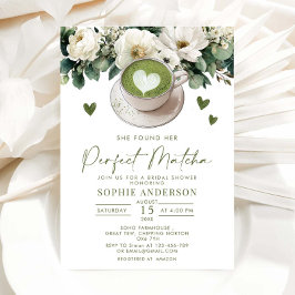 彼女は完璧な抹茶ブライダルシャワーを見つけた 招待状