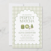 彼女は完璧な抹茶ブライダルシャワーを見つけた 招待状 (正面)