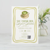 彼女は完璧な抹茶ブライダルシャワーQRコードを見つけた 招待状 (スタンド正面)