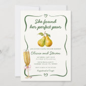 彼女は完璧な梨のブライダルシャワーを見つけた 招待状 (正面)