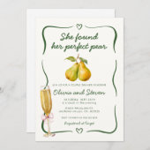 彼女は完璧な梨のブライダルシャワーを見つけた 招待状 (正面/裏面)
