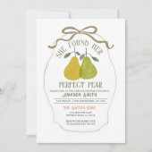 彼女は完璧な梨のブライダルシャワーを見つけた 招待状 (正面)