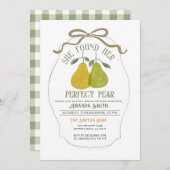 彼女は完璧な梨のブライダルシャワーを見つけた 招待状 (正面/裏面)
