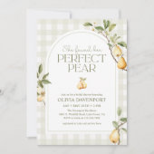 彼女は完璧な梨の植物学ブライダルシャワーを見つけた 招待状 (正面)