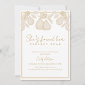 彼女は完璧な梨を見つけた | 金ゴールドブライダルシャワー 招待状 (正面)