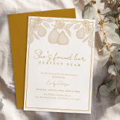 彼女は完璧な梨を見つけた | 金ゴールドブライダルシャワー 招待状