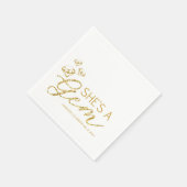 彼女は宝石だ – 金ゴールドグラムバースデーパーティナプキンス スタンダードカクテルナプキン (角)