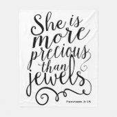 彼女は宝石の大切ことわざよりも白い フリースブランケット (正面)