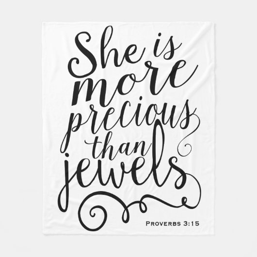 彼女は宝石の大切ことわざよりも白い フリースブランケット (正面)