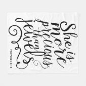 彼女は宝石の大切ことわざよりも白い フリースブランケット (正面(横))