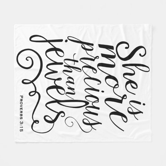 彼女は宝石の大切ことわざよりも白い フリースブランケット (正面(横))