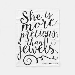 彼女は宝石の大切ことわざよりも白い フリースブランケット