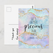 彼女は宝石よりもはるかに尊い、箴言31:10 ポストカード (正面/裏面)