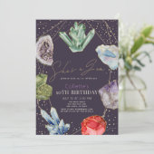 彼女は宝石クリスタルジェムストーン地質学誕生日 招待状 (スタンド正面)