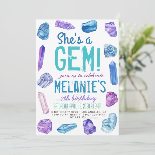 彼女は宝石地質学ロック誕生日 招待状 (スタンド正面)