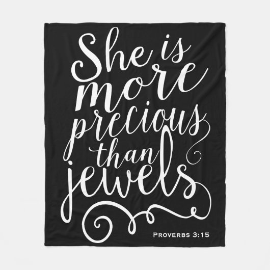 彼女は宝石大切の諺の黒より フリースブランケット (正面)