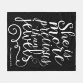 彼女は宝石大切の諺の黒より フリースブランケット (正面(横))