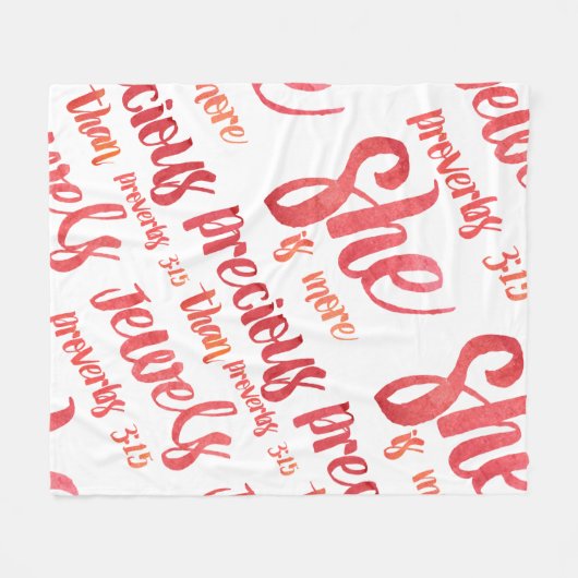 彼女は宝石大切の諺の3:15より多い フリースブランケット (正面(横))