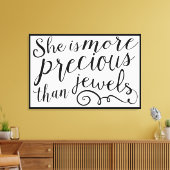 彼女は宝石大切よりも黒い縁ど キャンバスプリント (インサイチュ (リビング))