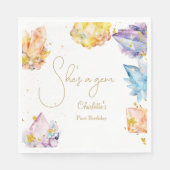 彼女は宝石誕生日クリスタルガールの水色だ スタンダードランチョンナプキン (正面)