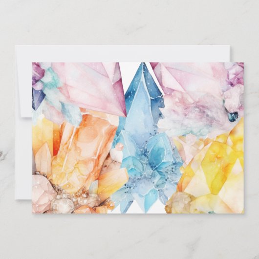 彼女は宝石誕生日クリスタルガールの水色だ 招待状 (裏面)