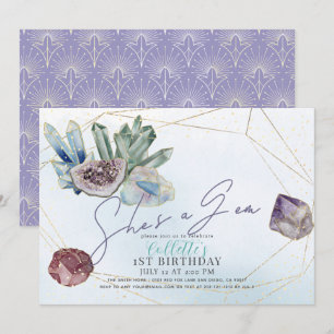 彼女は宝石 誕生日 地質学 1歳 招待状