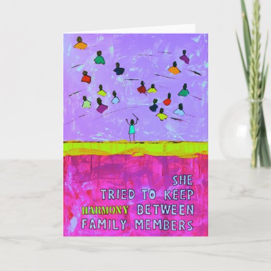 彼女は家族間の調和を保つことを試みました カード (正面)