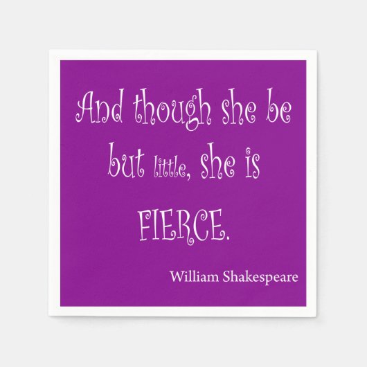 彼女は小さいが厳しいシェイクスピア引用文 スタンダードカクテルナプキン (正面)