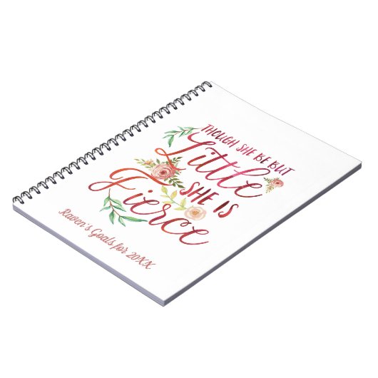 彼女は小さいが激しいタイポグラフィ ノートブック (左側)