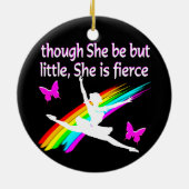 彼女は小さいが、彼女は獰猛なダンサーデザイン セラミックオーナメント (裏面)