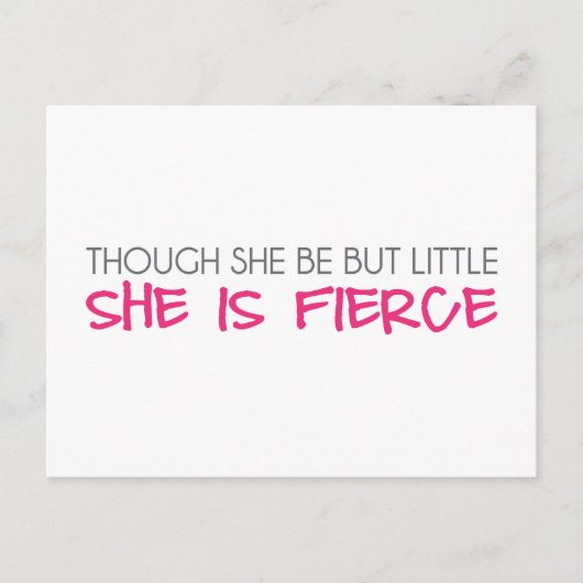 彼女は小さいにもかかわらず獰猛だ ポストカード (正面)