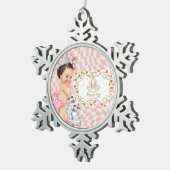 彼女は少しプリンセスが行く途中だ。 スノーフレークピューターオーナメント (右)