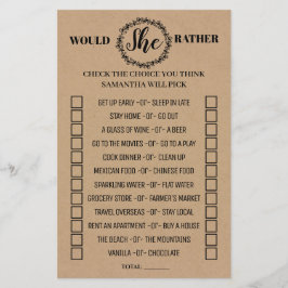 彼女は少し素朴なシャワーのバイリンガルゲーム チラシ