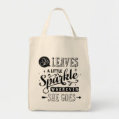 彼女は少し輝きのタイポグラフィのトートを残します トートバッグ (正面)