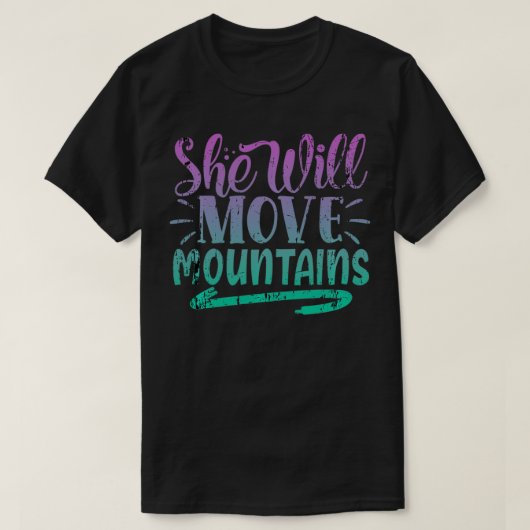 彼女は山のプルオーバーを動かす Tシャツ (デザイン正面)