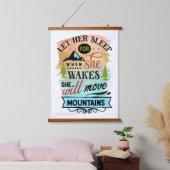 彼女は山のワードアートを動かす 吊り下げ型タペストリー (寝室)