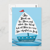 彼女は嵐、勇気付けられるの郵便はがきに立ちました ポストカード (正面/裏面)