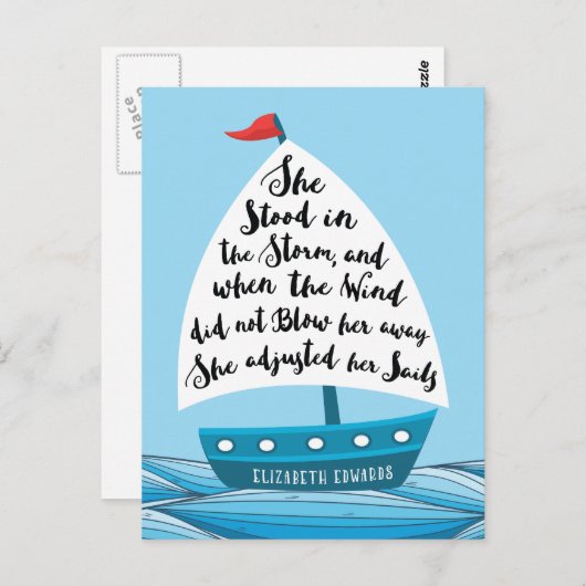 彼女は嵐、勇気付けられるの郵便はがきに立ちました ポストカード (正面/裏面)